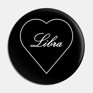 Libra Zodiac Heart Pin