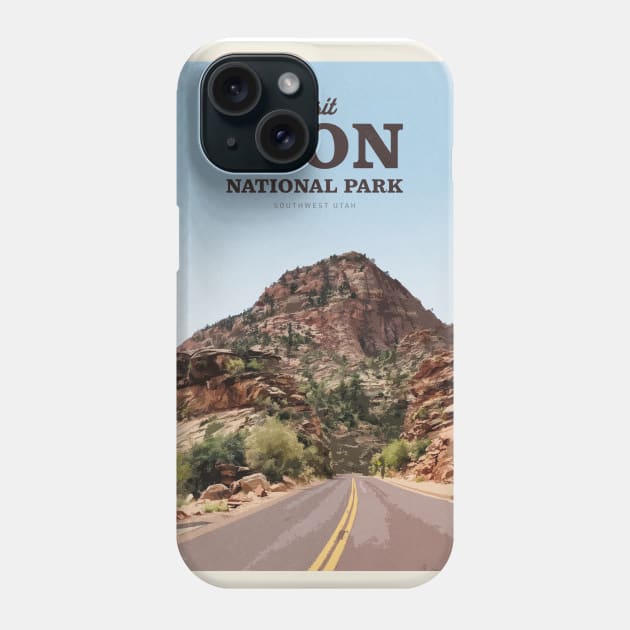 Visit Zion National Park Phone Case by Mercury Club