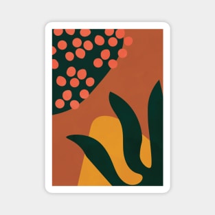 Abstract Boho Print, Botanical, Terracotta, Minimalist, Modern Magnet