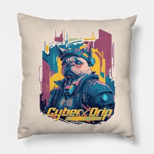 Cyber Drip - Cyber Pug Pillow