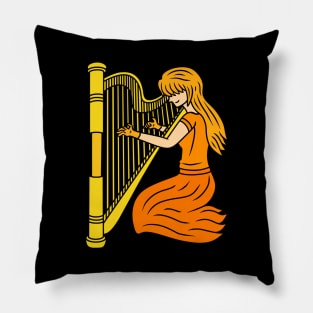 Harpist Girl Pillow