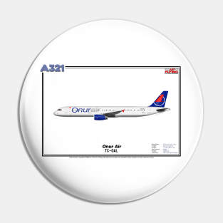 Airbus A321 - Onur Air (Art Print) Pin