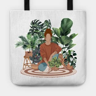 Girl with plants 3 Tote