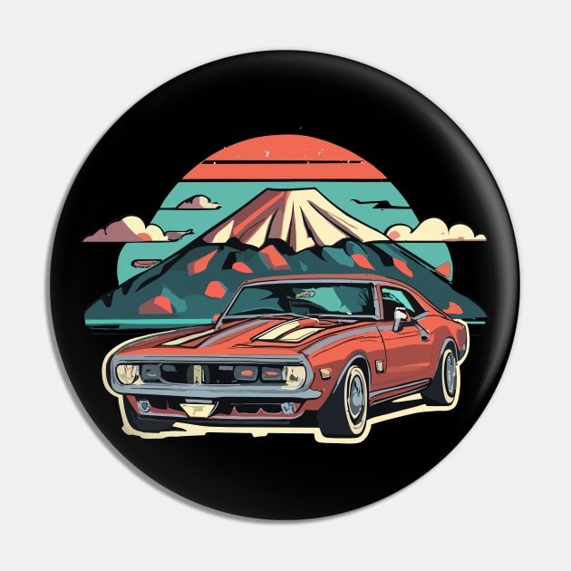 Mount Fuji Drift Camero Racer Pin by Tezatoons