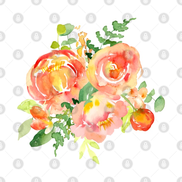 Sunset Fall Florals in Watercolor by Harpleydesign