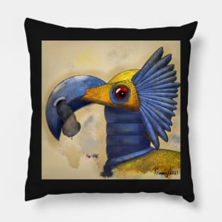 Portrait of a Mech Bird Pillow