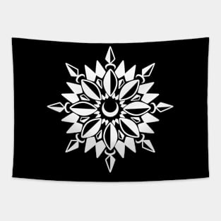 Abstract Moon Flower Print (White) Tapestry