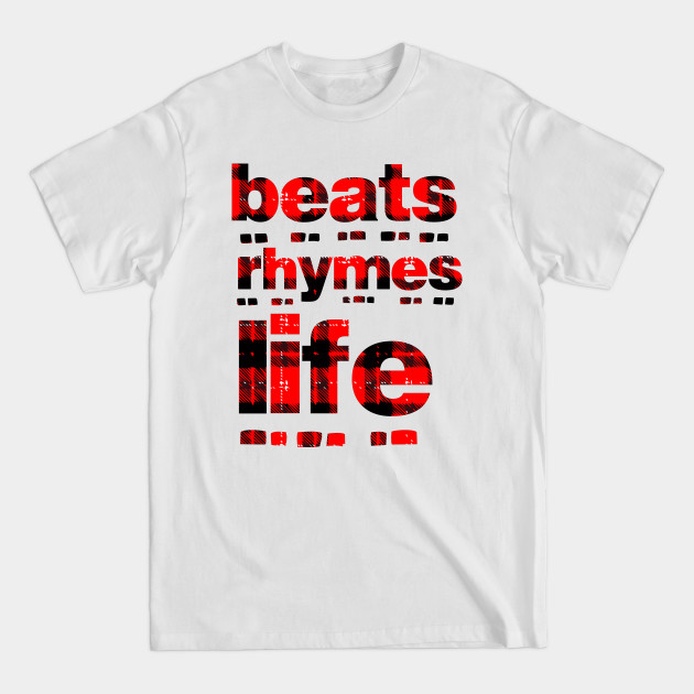 Discover Beats rhymes life (red plaid) - Hip Hop Urban Clothing - T-Shirt