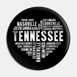 Tennessee Heart Love Knoxville Nashville Memphis Cookeville Gatlinburg Loudon Chattanooga Kingsport Johnson City Pin