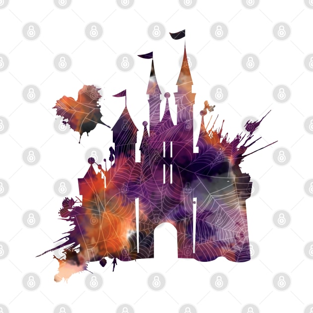 Halloween Castle Watercolor by kimhutton