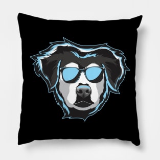 Goberian Glow: Casual Neon Artwork for Doggo Fans Pillow