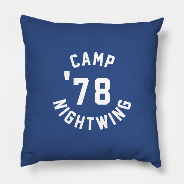 Camp Nightwing - 1978 Jersey Design Pillow by AlteredWalters