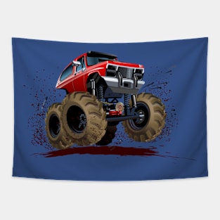 Cartoon Monster Truck Tapestry