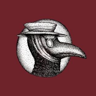 Plague Doctor B&W Dotwork T-Shirt