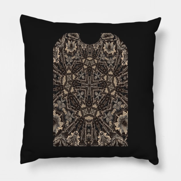 retro kaleidoscope mandala Pillow by Hujer