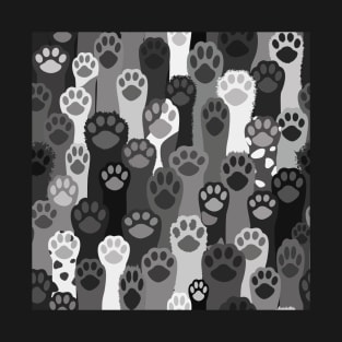 Pawsome Pattern - Black and White T-Shirt