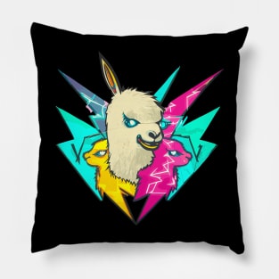 Street art graffiti colorful thunder llamas Pillow