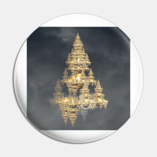 Floating Golden Temple Fractal Pin