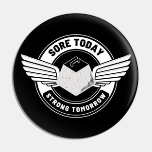 Strong tomorrow.Stylish logo Pin