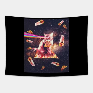 Outer Space Pizza Cat - Rainbow Laser, Taco, Burrito Tapestry