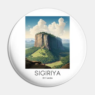 A Vintage Travel Illustration of Sigiriya - Sri Lanka Pin