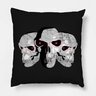 3 Demon Skulls Pillow