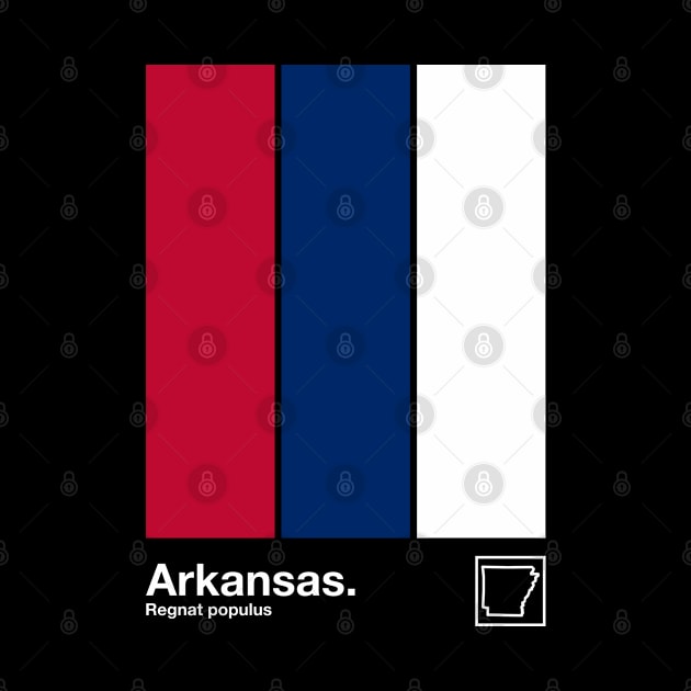 Arkansas State Flag  // Original Minimalist Artwork Poster Design by DankFutura