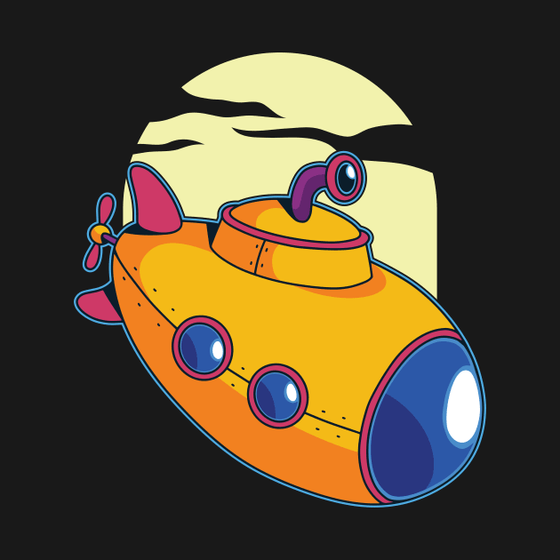 Cartoon Submarine Kids U-Boat by Shirtjaeger