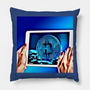 Bitcoin Blue Pillow