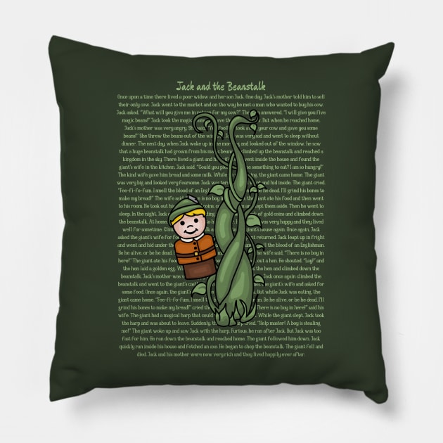 Little Jack And The Beanstalk Story Pillow by Slightly Unhinged