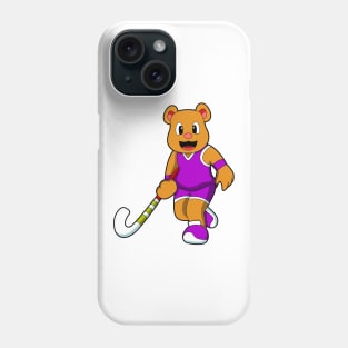 Bear at Hockey with Hockey stick Phone Case