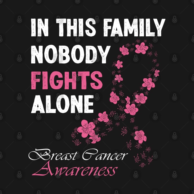 In This Family No One Fight Alone Breast Cancer Awareness by Swagmart