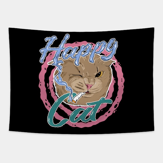 Happy Cat Tapestry by Kraken_Myst