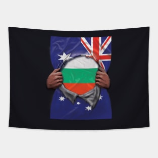Bulgaria Flag Australian Flag Ripped - Gift for Bulgarian From Bulgaria Tapestry