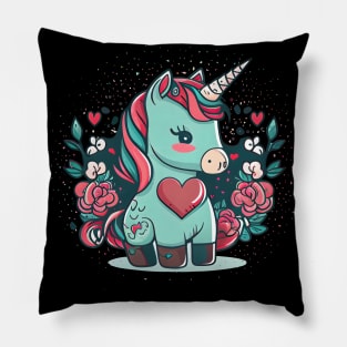 Valentines Unicorn Love Pillow