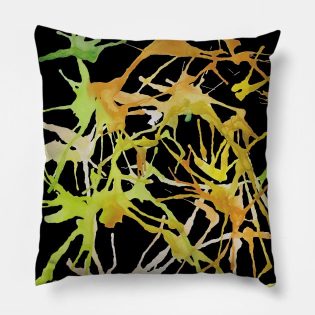 Lime Splash Doodle Pillow by Red Wolf