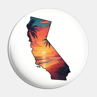 California State Beach Sunset Pin