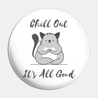 Funny Cat Meditating Pin