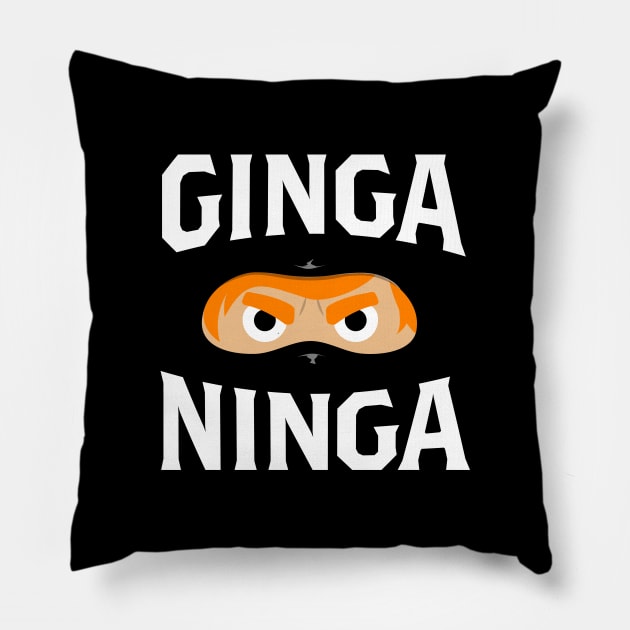 Ginga Ninja – Redhead Ginger Ninja Pillow by propellerhead