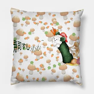 sushi roll cute dog rice Pillow