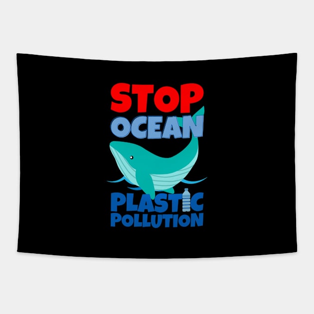 Stop Ocean Plastic Pollution Tapestry by ricricswert