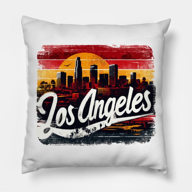 Los Angeles Pillow by Vehicles-Art