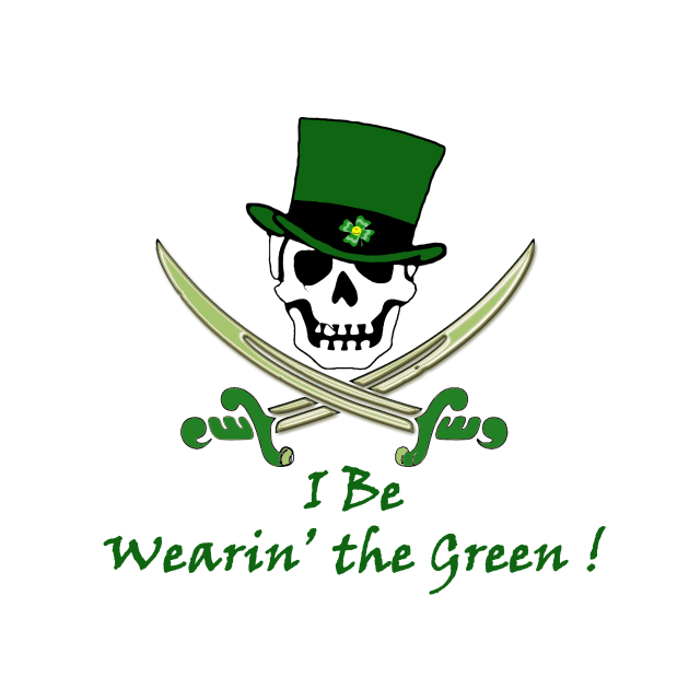 Fun Pirate St Patrick's Day Tee by DISmithArt