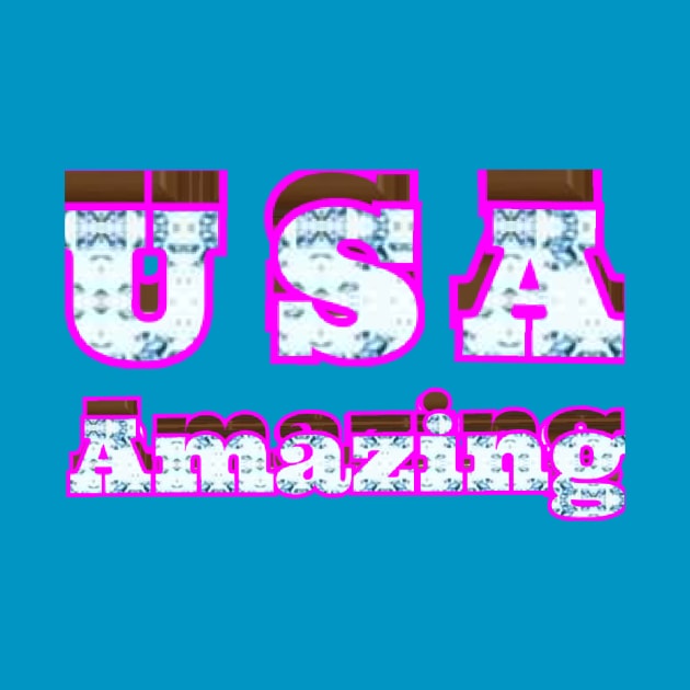 U S A text art design. by Dilhani