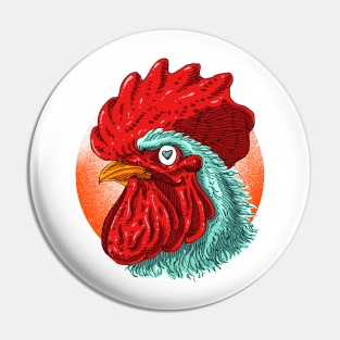 Rooster Love Pin