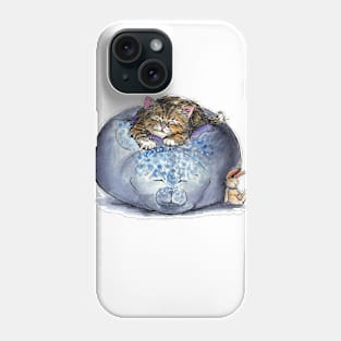 Cat Sleeping on Seal Pillow Phone Case