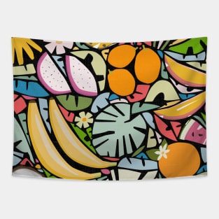 Colorful Tropical Fruits / Tiki Vibes Tapestry