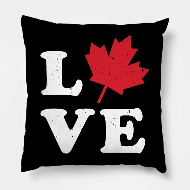 Love Canada Maple Leaf Pillow by Teewyld