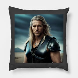 Fantasy warrior ready for battle Pillow