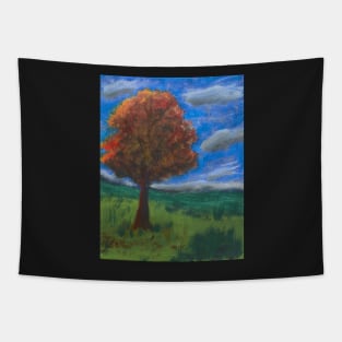 Lone Autumn Tree Tapestry